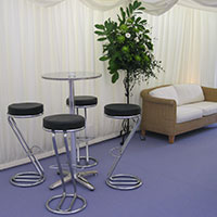 Bar and cocktails -  seating for your corporate or wedding marquee by Monnow Marquees