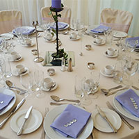 Table decorations for weddings in Marquees