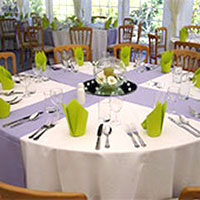 Table decorations for weddings in Marquees