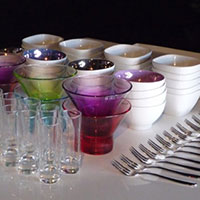 Tableware hire for wedding marquees