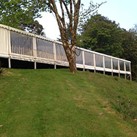 Marquees located on sloping or difficult uneven ground 