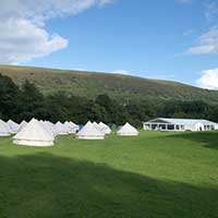 Wedding marquee in a remote rural location